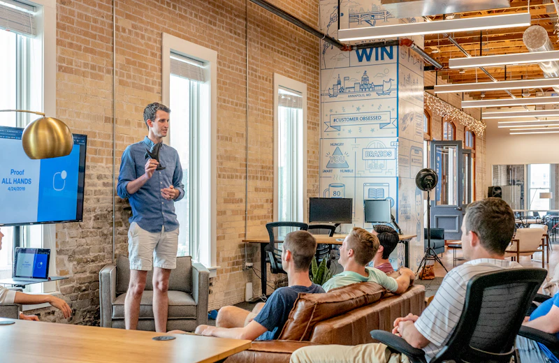 The yweb team planning an AI transformation project with a client
