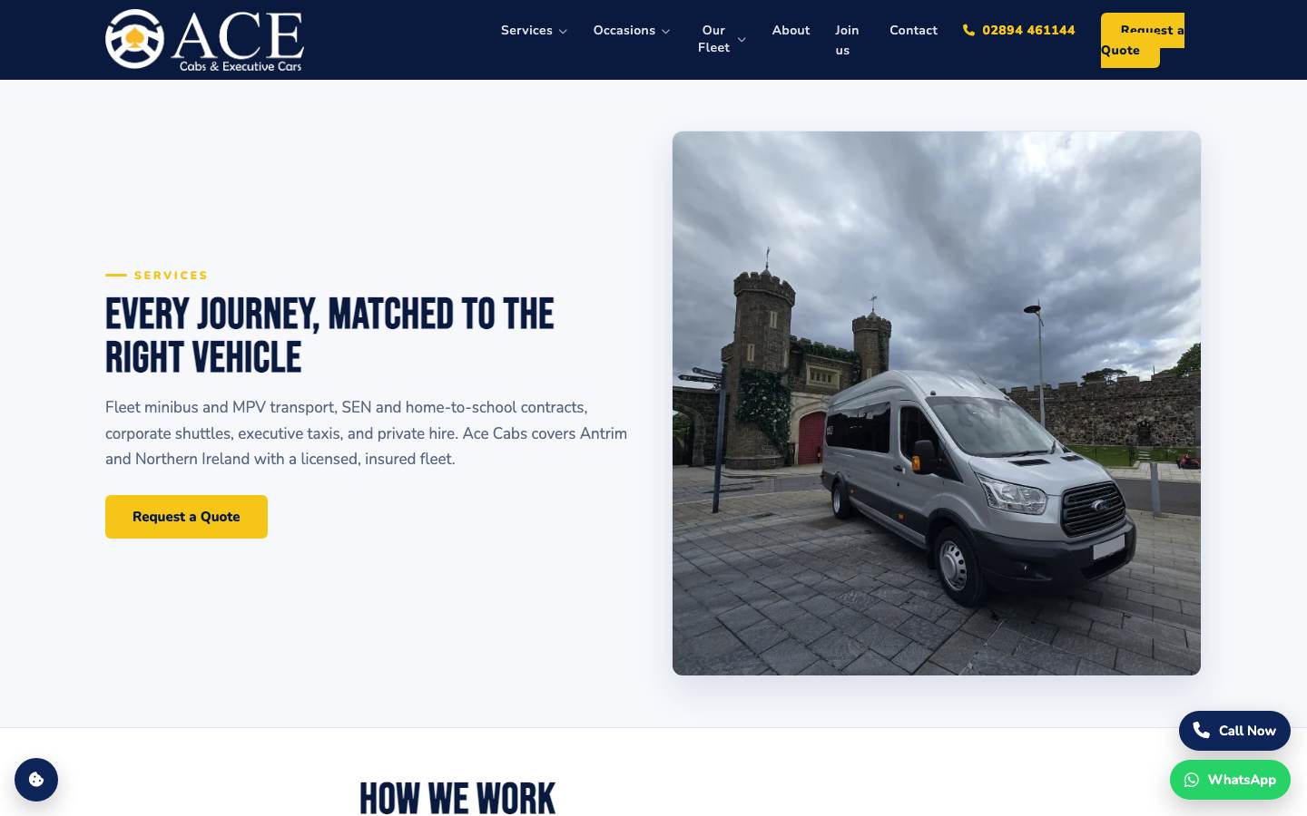 Ace services, matching each journey to the right vehicle
