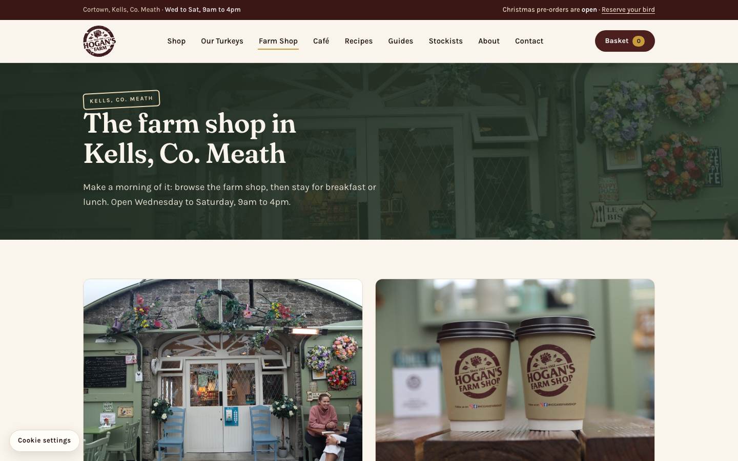 The Hogan's Farm shop and café in Cortown, Kells