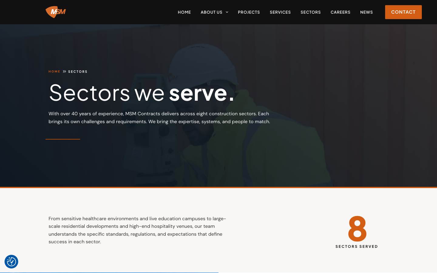 Sectors MSM Contracts builds for, from commercial to healthcare and education